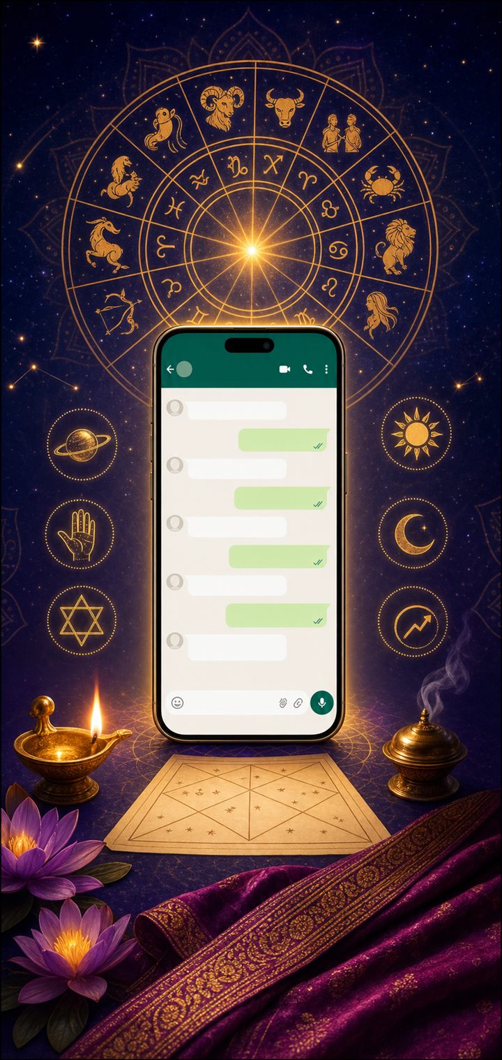 Mobile WhatsApp Astrology Consultation Graphic